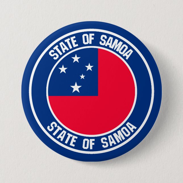 Samoa Round Emblem 7.5 Cm Round Badge (Front)