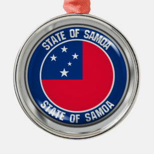 Samoa Round Emblem Metal Ornament