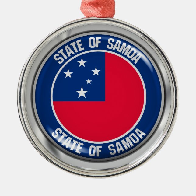 Samoa Round Emblem Metal Ornament (Front)