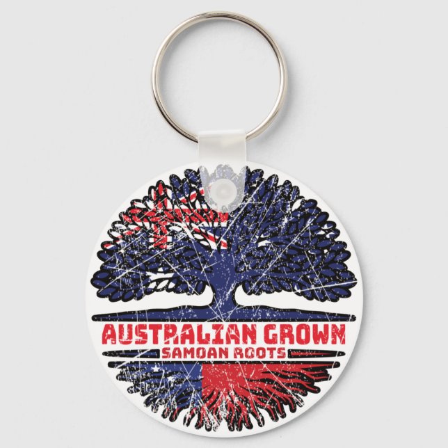 Samoa Samoan Australian Australia Tree Roots Flag Key Ring (Front)