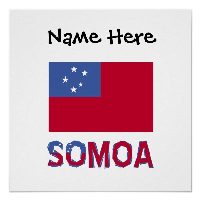 Samoa Samoan Flag Black Personalisation  Poster (Front)