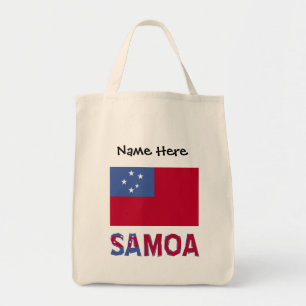 Samoa Samoan Flag Black Personalisation Tote Bag