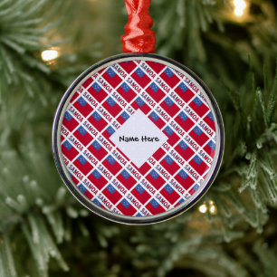 Samoa Samoan Flag Tiled Black Personalisation Metal Ornament