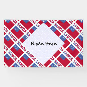 Samoa Samoan Flag Tiled Personalised  Banner