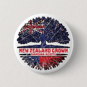 Samoa Samoan New Zealander New Zealand Tree Roots 6 Cm Round Badge