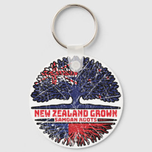 Samoa Samoan New Zealander New Zealand Tree Roots Key Ring