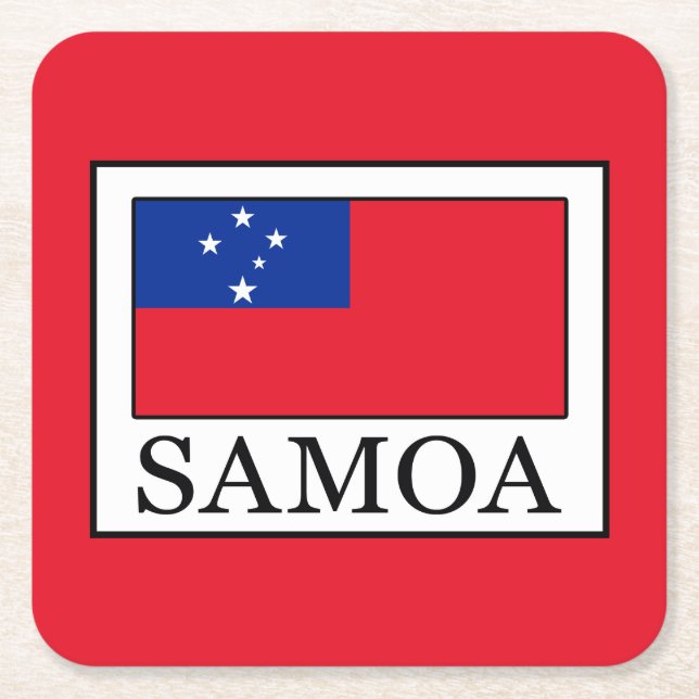 Samoa Square Paper Coaster (Front)