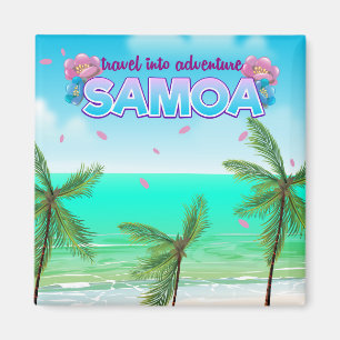 Samoa "travel into adventure" travel poster. magnet