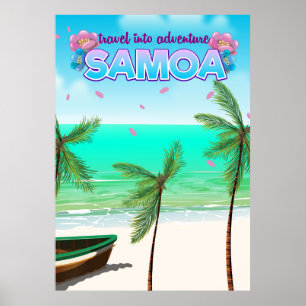Samoa "travel into adventure" travel poster. poster