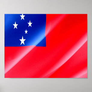 Samoa -  Waving Flag - Poster