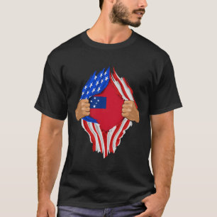 Samoan Blood Inside Me Samoa Flag Gift T-Shirt
