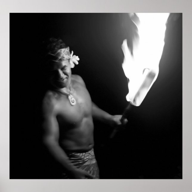 SAMOAN CHIEF with TORCH Poster (Front)