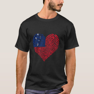 Samoan Flag Heart Samoan Roots Samoa Samoan Pride T-Shirt