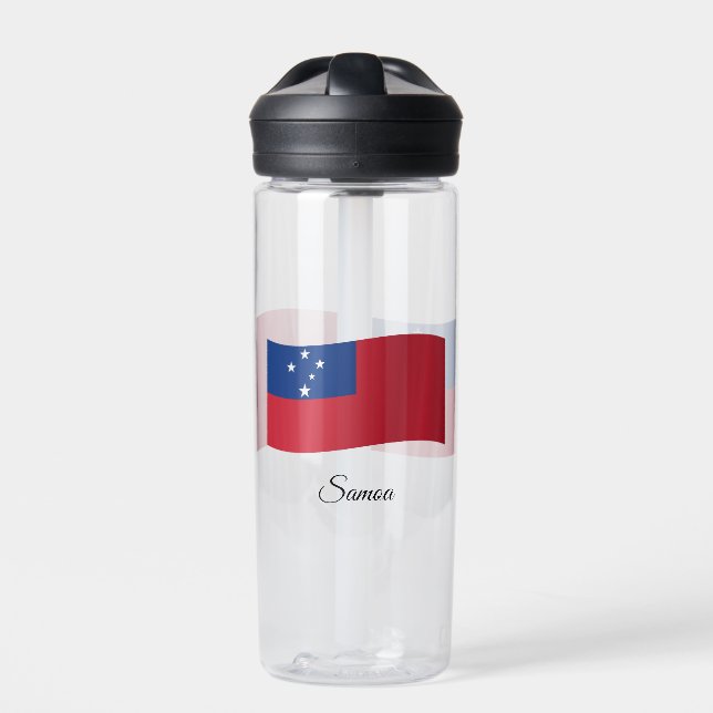 Samoan Flag, Patriotic Samoa Water Bottle (Front)