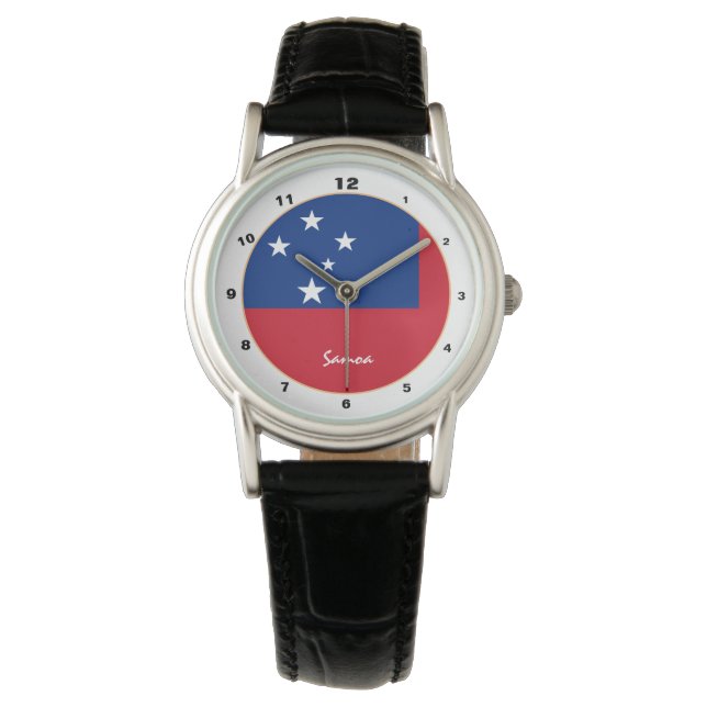 Samoan Flag & Samoa trendy fashion /design watch (Front)