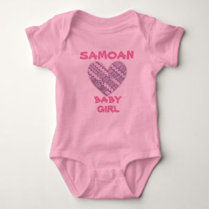 Samoan Infant Pink Logo with Tribal Designs Baby Bodysuit