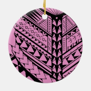 Samoan/Polynesian tribal shapes and symbols Ceramic Ornament