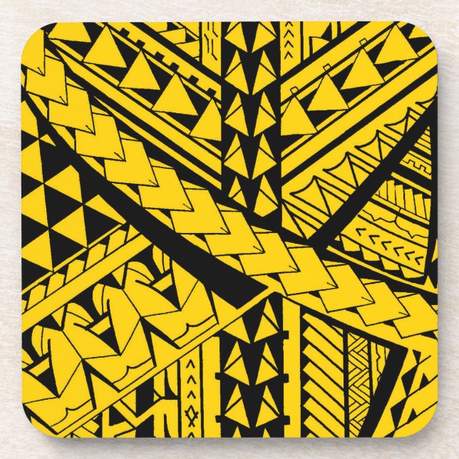 Samoan/Polynesian tribal shapes and symbols Coaster (Front)