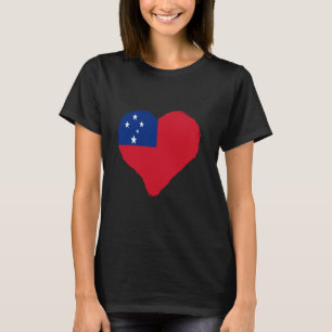 Samoan Pride Samoan Roots Heart Samoan Flag Samoa T-Shirt