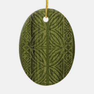 Samoan Tapa Hawaiian Faux Wood Surfboard Ceramic Tree Decoration