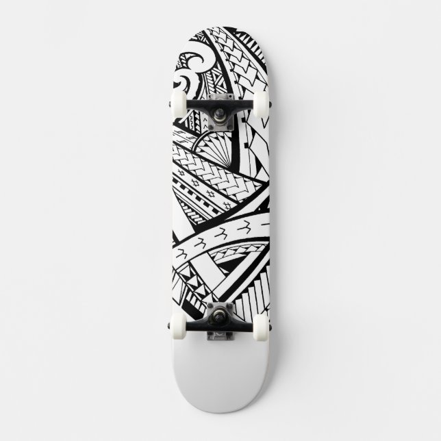 Samoan tribal design spearhead patterns skateboard (Front)
