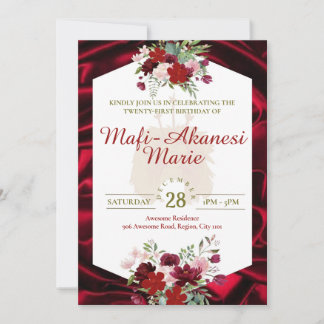 Samoan Tuiga 21st Invitation