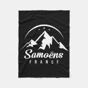 Samoëns France Ski Resort Skiing Snowboarding Souv Fleece Blanket