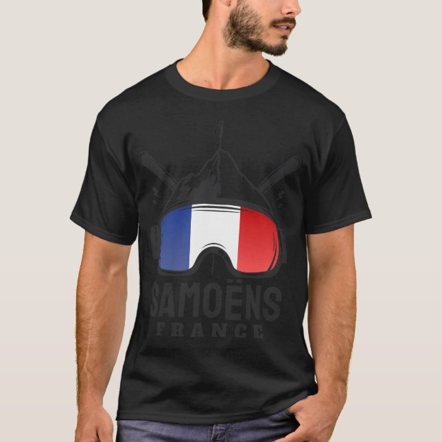 Samons France Ski Resort Skiing Souvenir T-Shirt (Front)
