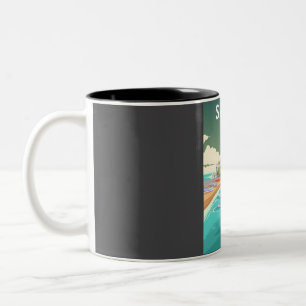 Samos Greece Island Daytime Greek Travel Poster Two-Tone Coffee Mug