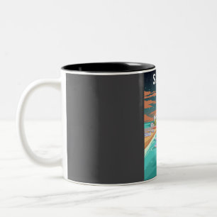 Samos Greece Minimal Retro Greek Travel Poster at  Two-Tone Coffee Mug