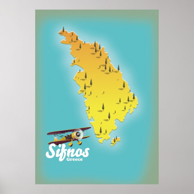 Samos Greek Island map Poster (Front)