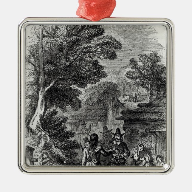 Samoset, the Indian Visitor Metal Ornament (Front)