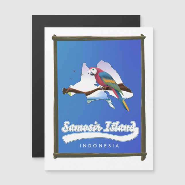 Samosir Island Indonesia travel map (Front/Back)