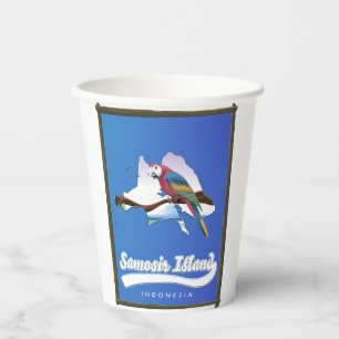 Samosir Island Indonesia travel map Paper Cups