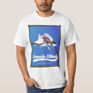 Samosir Island Indonesia travel map T-Shirt