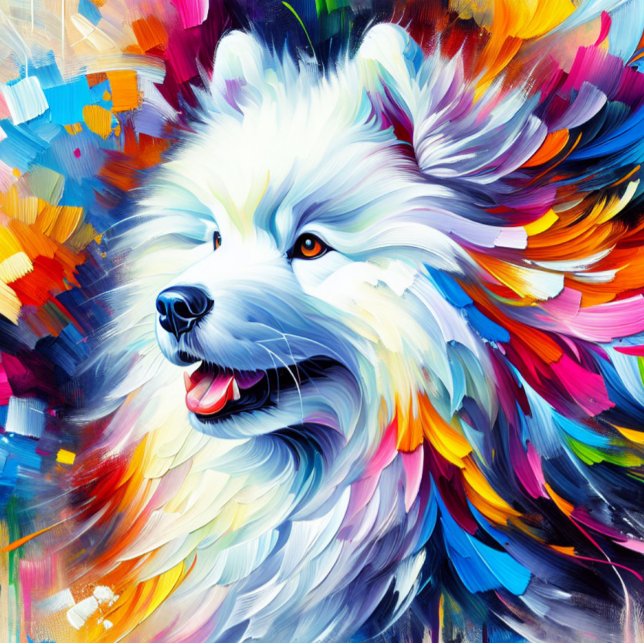 Samoyed Acrylic Print | Colourful | Vibrant Jigsaw Puzzle (Creator Uploaded)