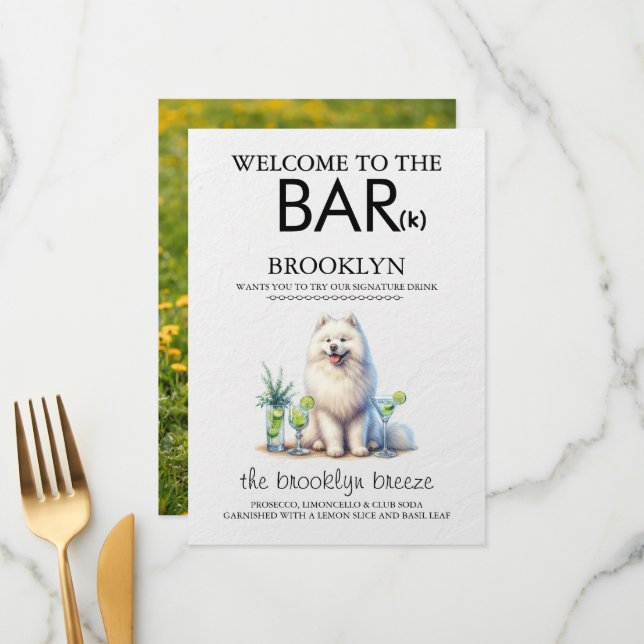 Samoyed Bar Menu (Front/Back In Situ)