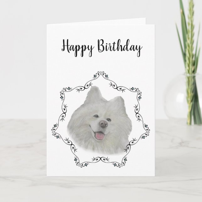Samoyed Birthday Card (Front)