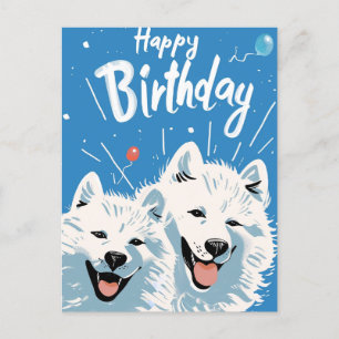 Samoyed Birthday Postcard