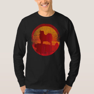 Samoyed Bjelkier Dog Retro Sunset T-Shirt