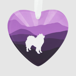 Samoyed Ceramic Heart Ornament; Choice of Shapes Ornament