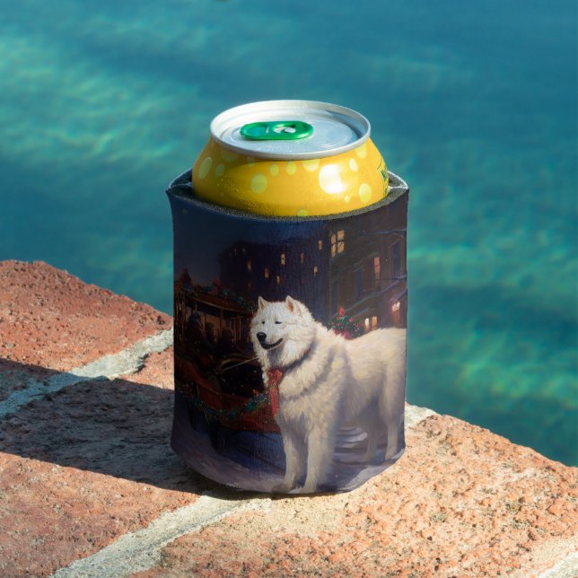 Samoyed Christmas Festive Season  Can Cooler (In Situ Pool)