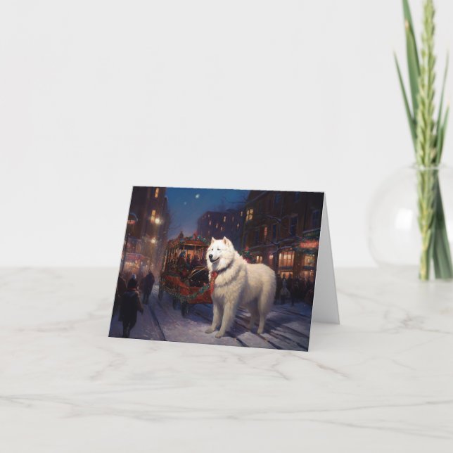 Samoyed Christmas Festive Season  Card (Front)