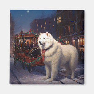 Samoyed Christmas Festive Season  Magnet