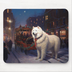 Samoyed Christmas Festive Season Mouse Pad