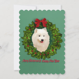 Samoyed Christmas Flat Card