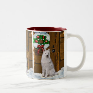 Samoyed Christmas Gifts Two-Tone Coffee Mug