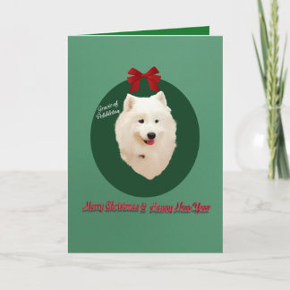 Samoyed Christmas Holiday Custom Card