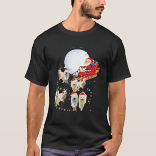 Samoyed Christmas Santa Sleigh Funny Dog Lover Xma T-Shirt
