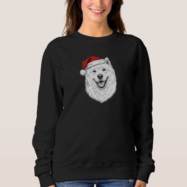 Samoyed Christmas Sweatshirt–Custom Name Dog Gift Sweatshirt (Front)
